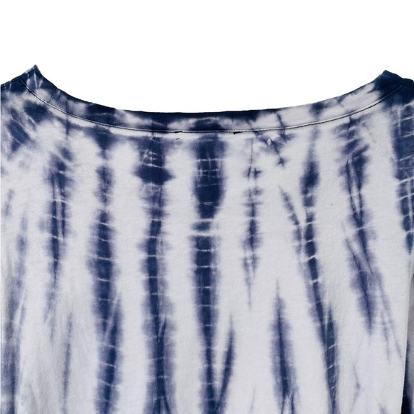 DG2 Diane Gilman Navy & White DG Downtime Tulip Sleeve Cinch Tee - Sz M - Picture 9 of 14